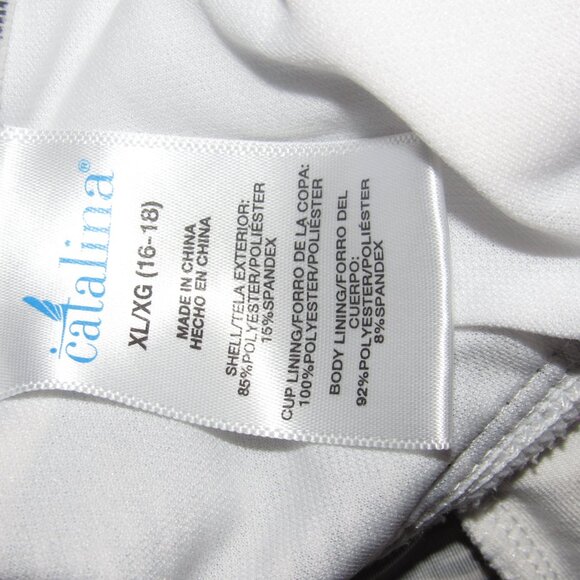 CATALINA Halter Black White Ruffle Swim Top Plus Size XL (16-18) - Picture 4 of 5